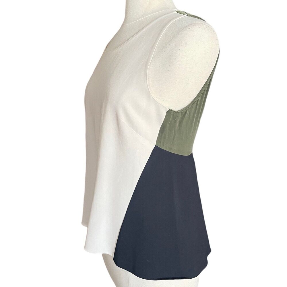 Sachin & Babi Sleeveless Top Sz 8 Black Ivory Gray Colorblock A Line Tan Top